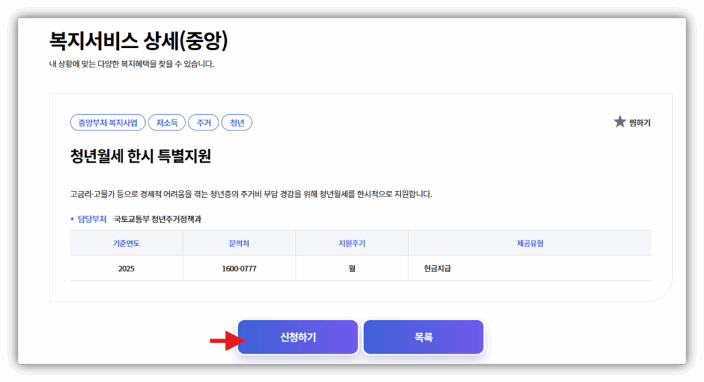 청년월세 대상자 및 신청 방법, 지원금 안내 신청하기