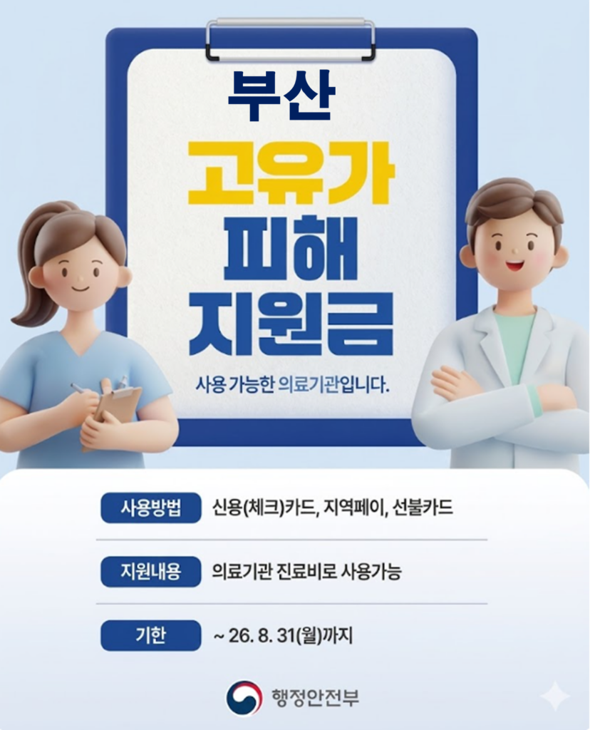 부산 고유가 피해지원금 사용 가능한 병원 부산 고유가 피해지원금 사용 가능한 병원