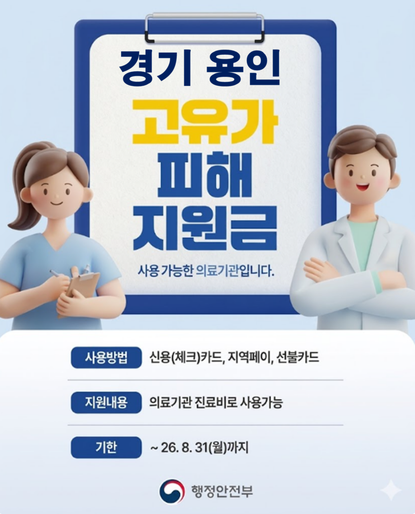 용인 고유가 피해지원금 사용 가능한 병원 용인 고유가 피해지원금 사용 가능한 병원